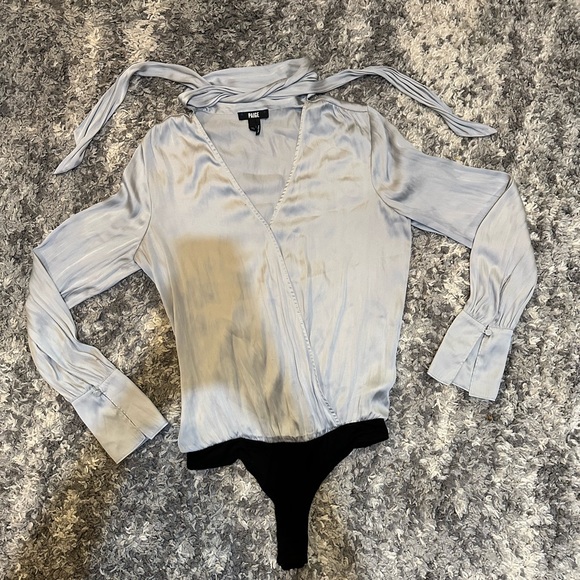 PAIGE Women's Saffron Thong Bodysuit in Cloud Grey - Picture 2 of 8